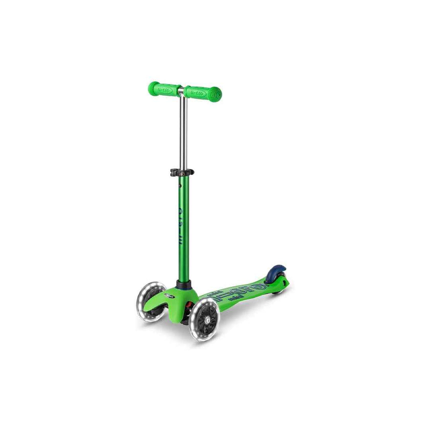 Micro Mini Deluxe LED Scooter - Green/Blue | Motion-Powered Lights & Motor Skills for Toddlers 2-5