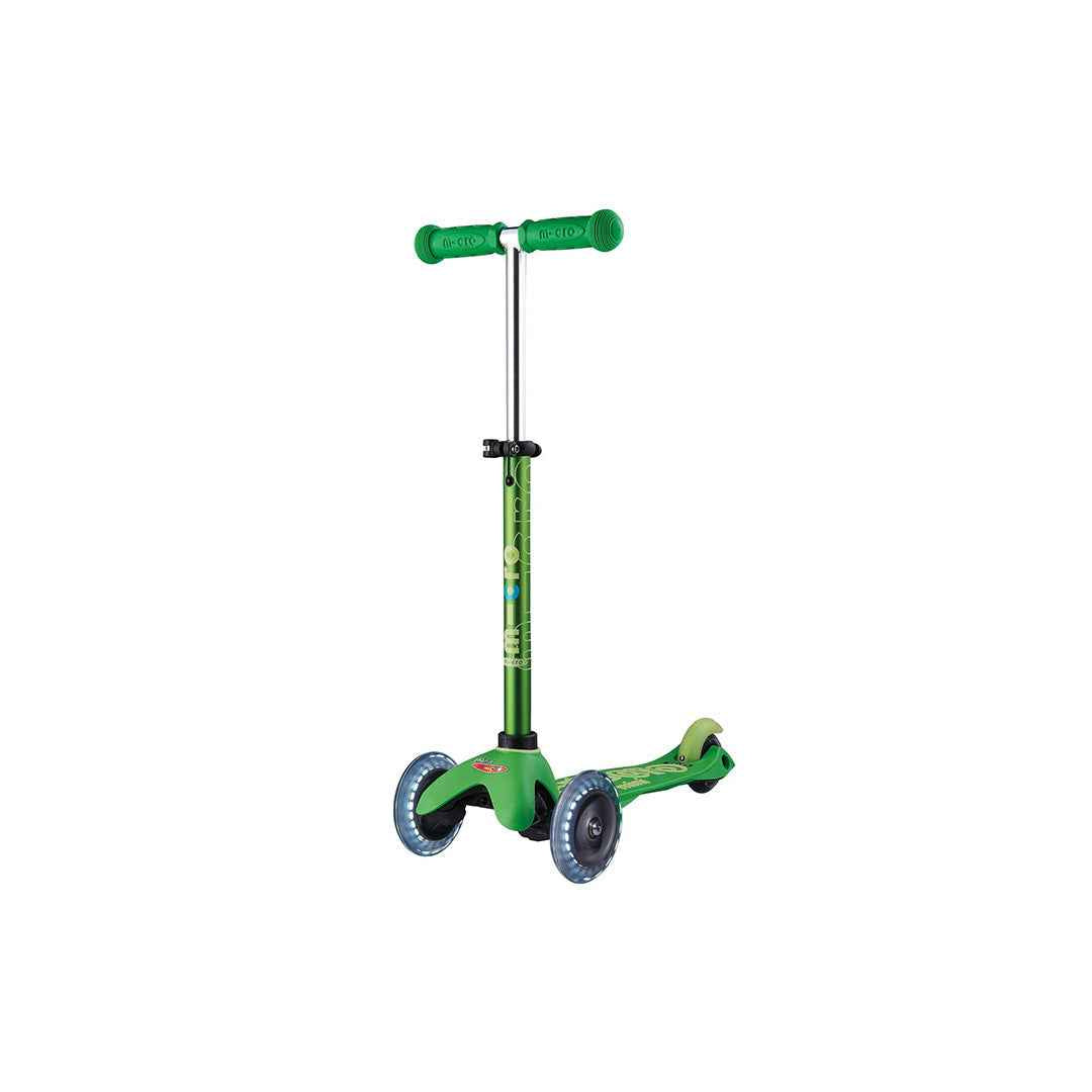 Micro Mini Deluxe LED Scooter - Green | Motion-Powered Wheels & Adjustable Handlebar for Toddlers 2-5