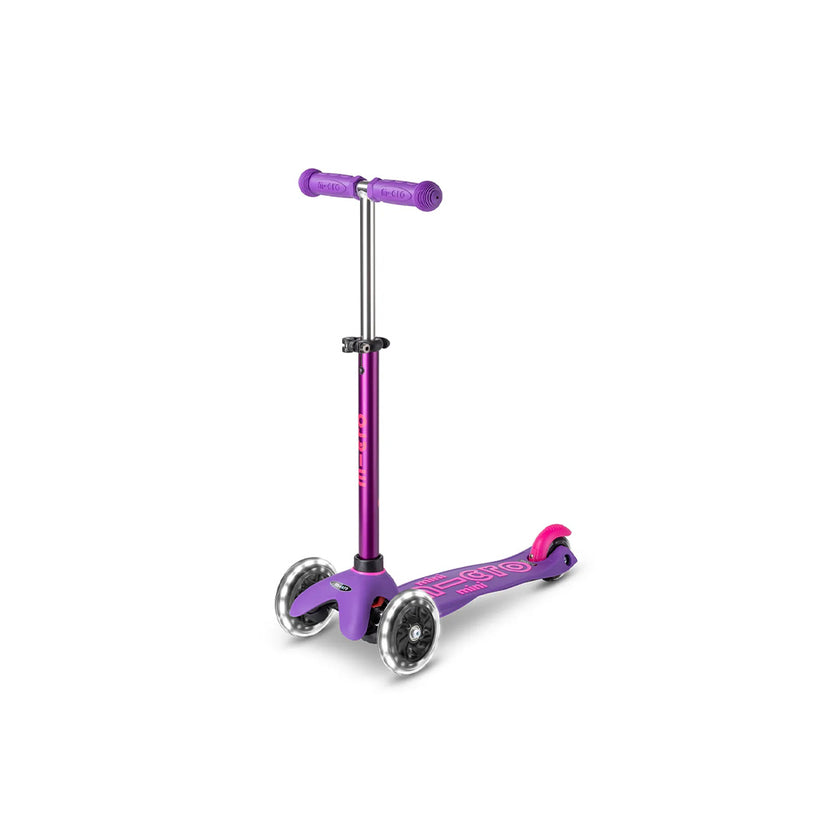 Micro Mini Deluxe LED Scooter - Purple | Motion-Powered Wheels & Adjustable Handlebar for Toddlers 2-5