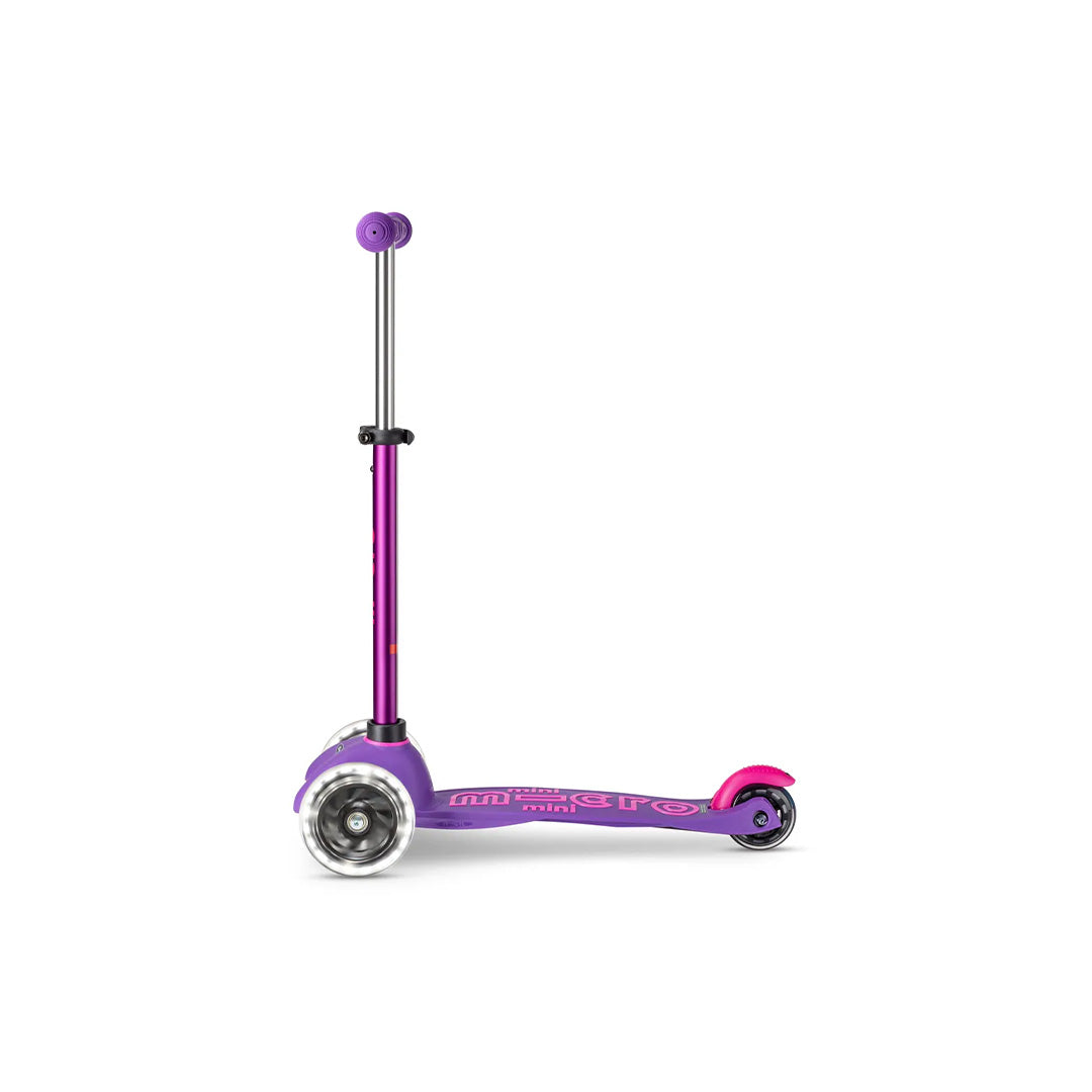 Micro Mini Deluxe LED Scooter - Purple | Motion-Powered Wheels & Adjustable Handlebar for Toddlers 2-5