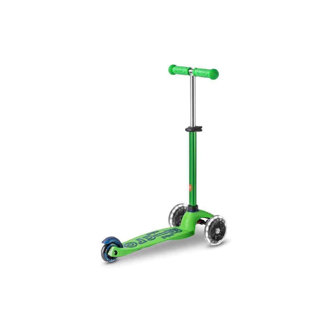 Micro Mini Deluxe LED Scooter - Green/Blue | Motion-Powered Lights & Motor Skills for Toddlers 2-5