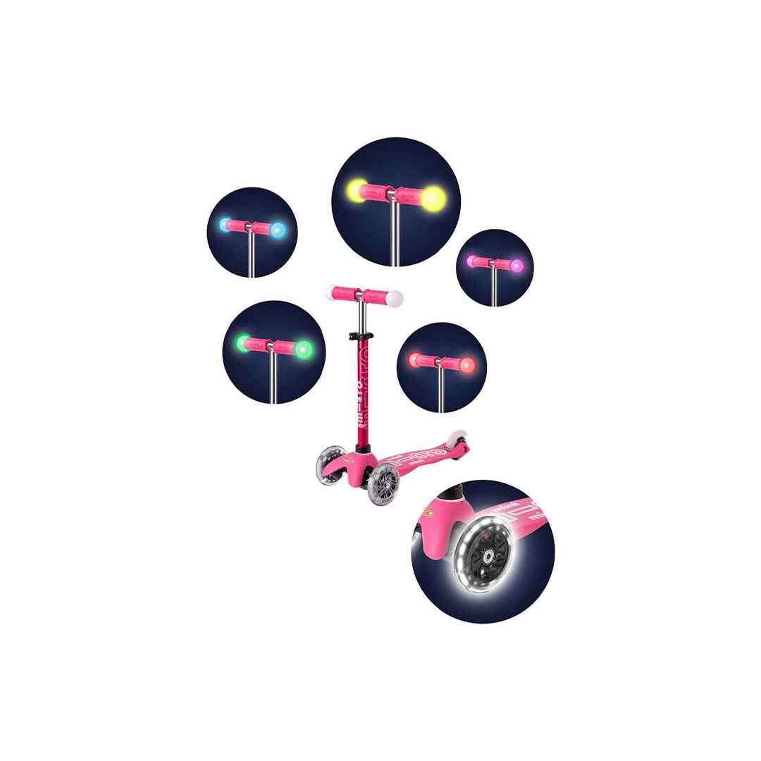 Micro Mini Deluxe Magic LED Scooter - Pink | Touch Sensor Lights & Motor Skills for Toddlers 2+