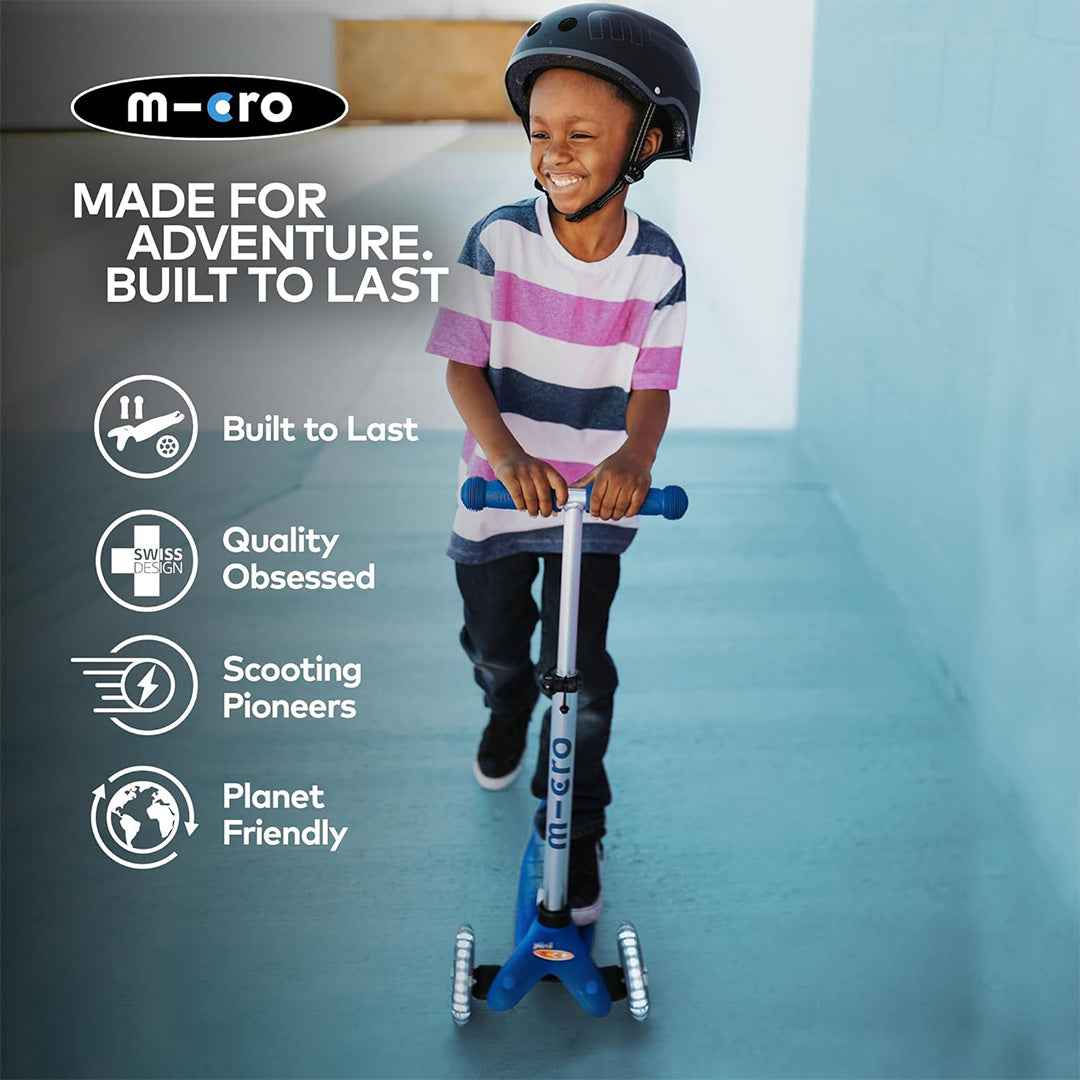 Micro Mini Plus LED Scooter - Blue | Best Tricycle for Toddlers & Preschoolers