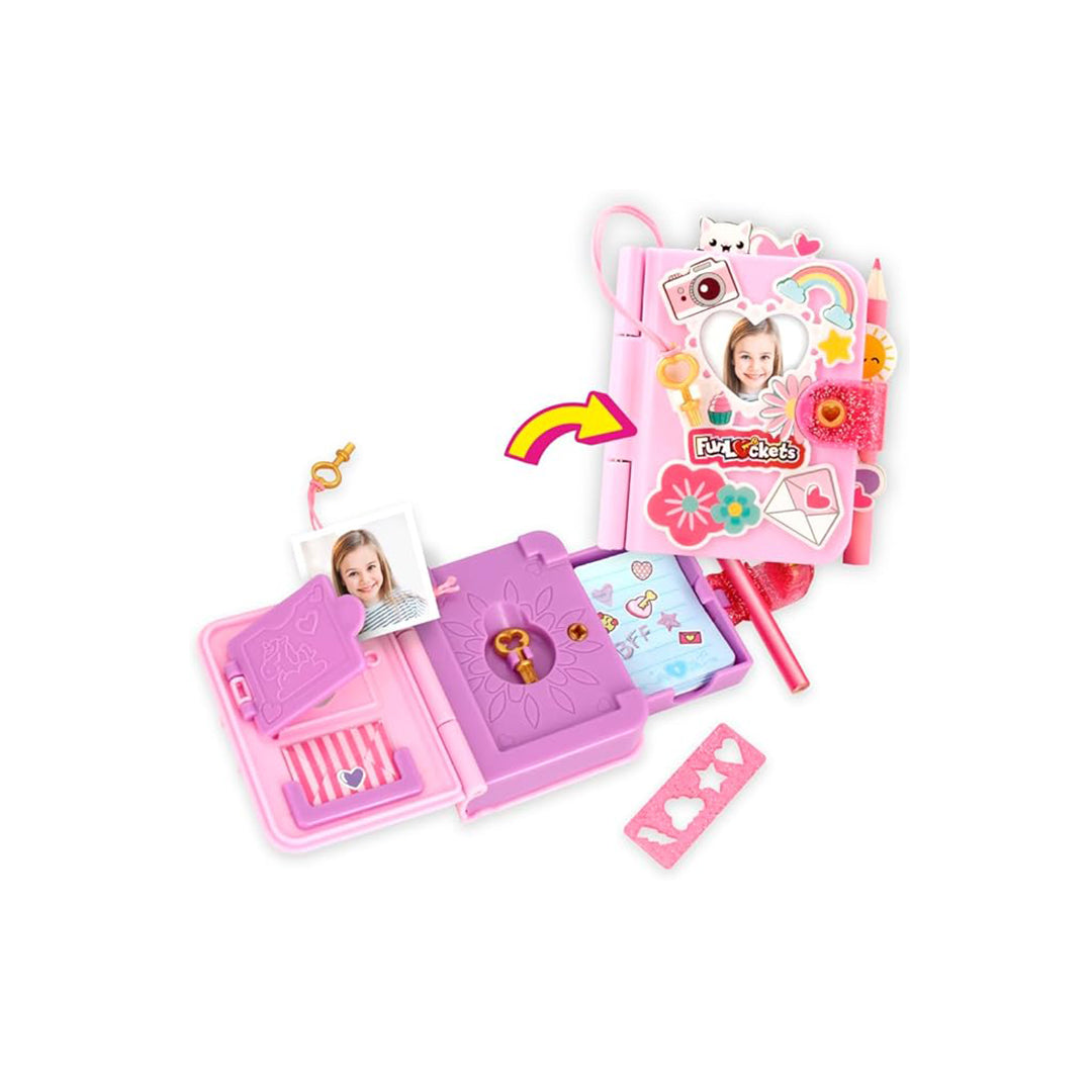 Fun Locks Funlockets Secret Mini Journal with Lock and Key | 15+ Surprises - Toyspry