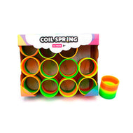Mini Plastic Rainbow Coil Spring Toys for Kids - 12 Piece Set