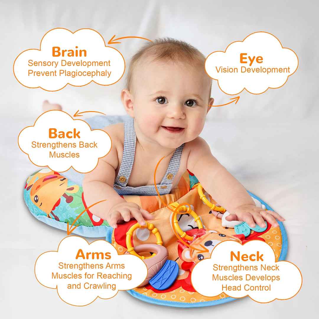 Montessori Tummy Time Pillow Toy: Sensory Crawling & Sound for Newborns & Infants