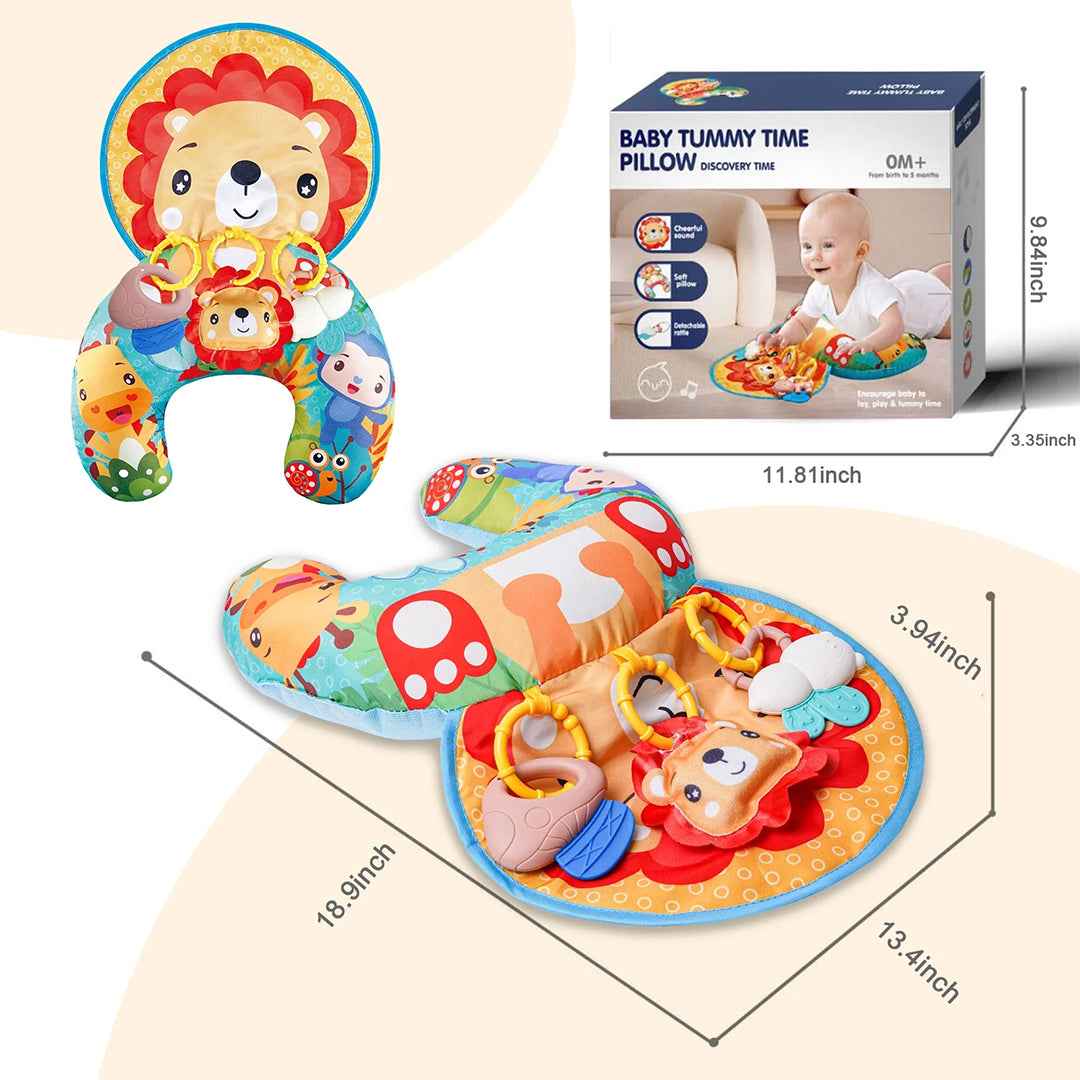 Montessori Tummy Time Pillow Toy: Sensory Crawling & Sound for Newborns & Infants