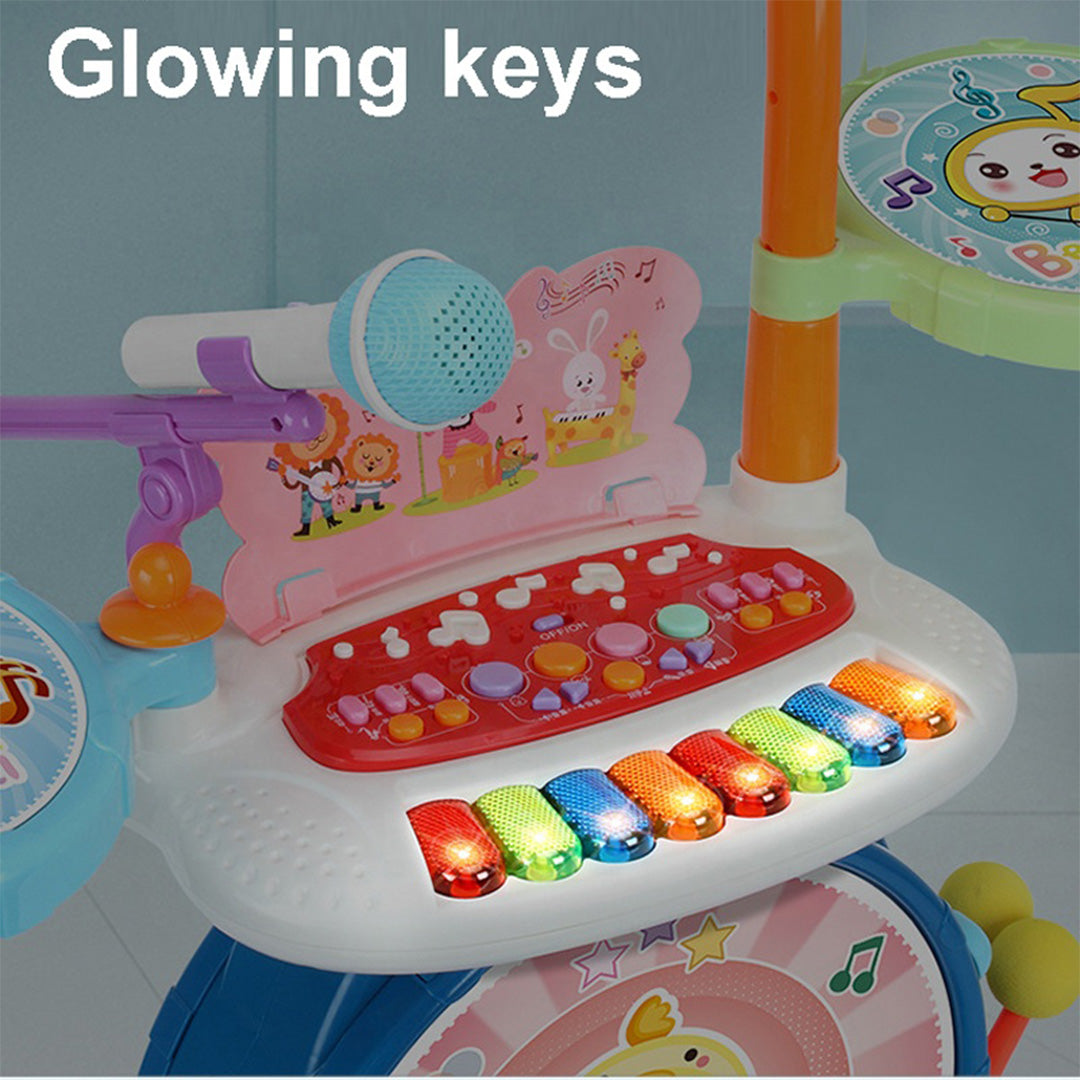Multi-Functional Drum Toy Set with Piano & Chair