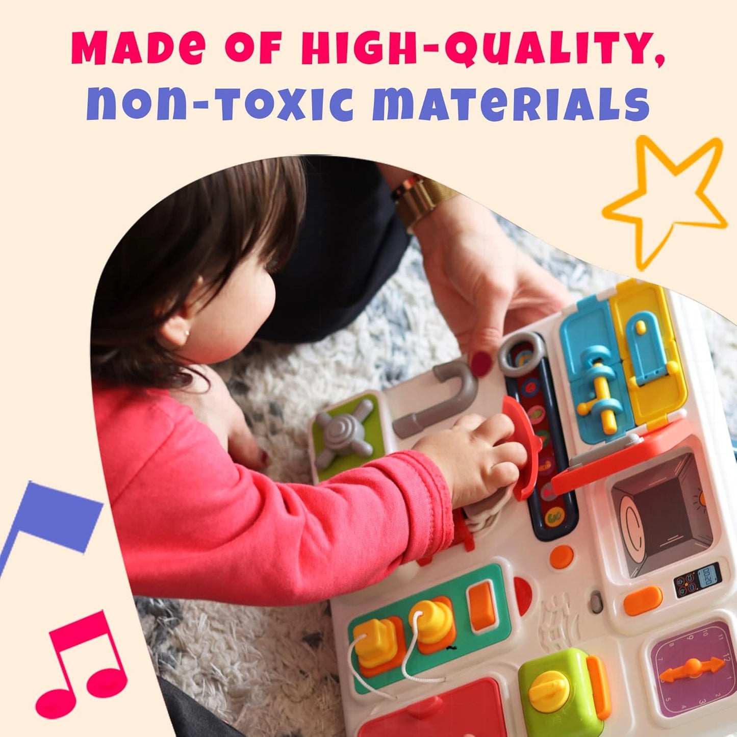 Engaging Montessori toy promoting fine motor skills and sensory exploration.