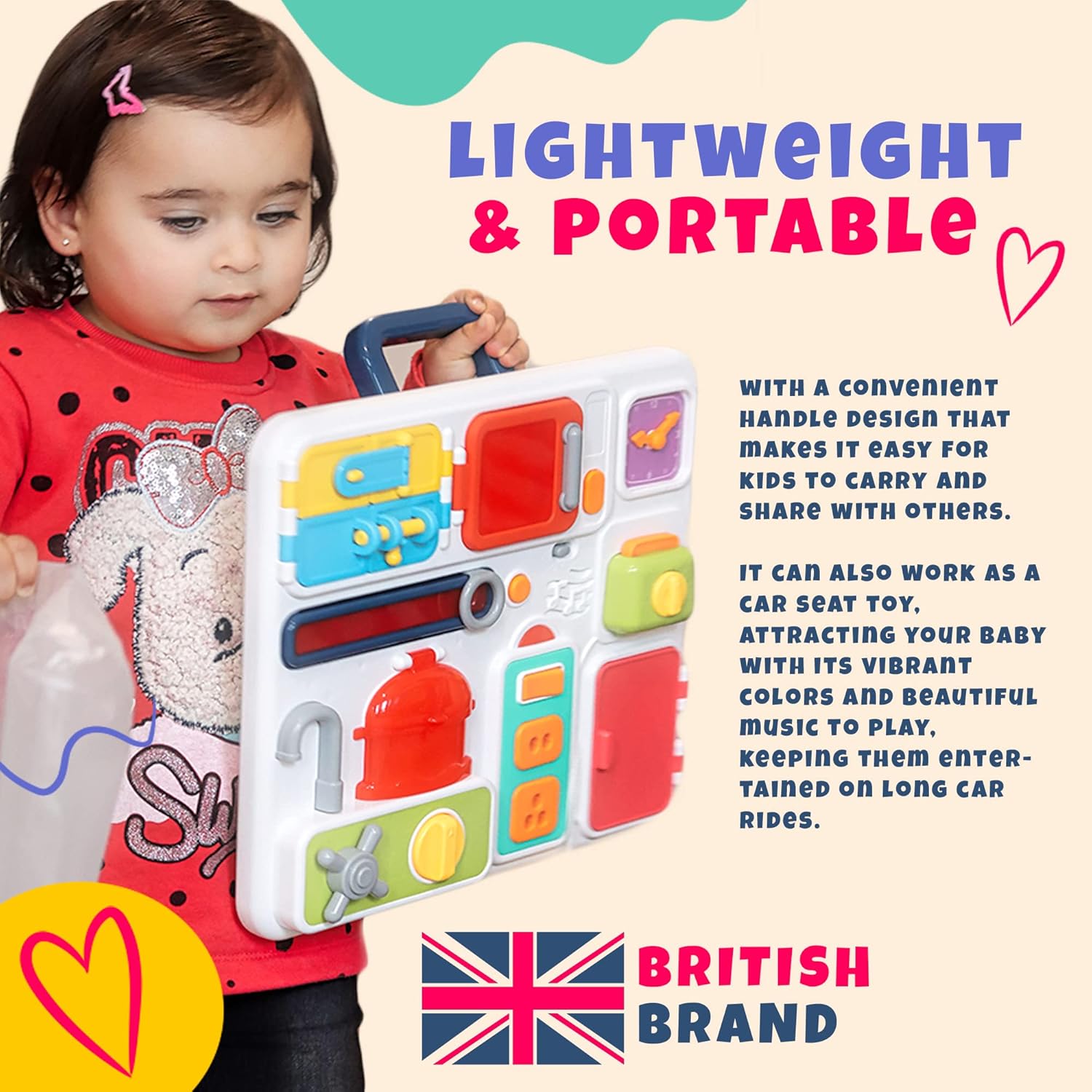 Musical Kitchen Busy Board: Montessori Learning Toy for Toddlers