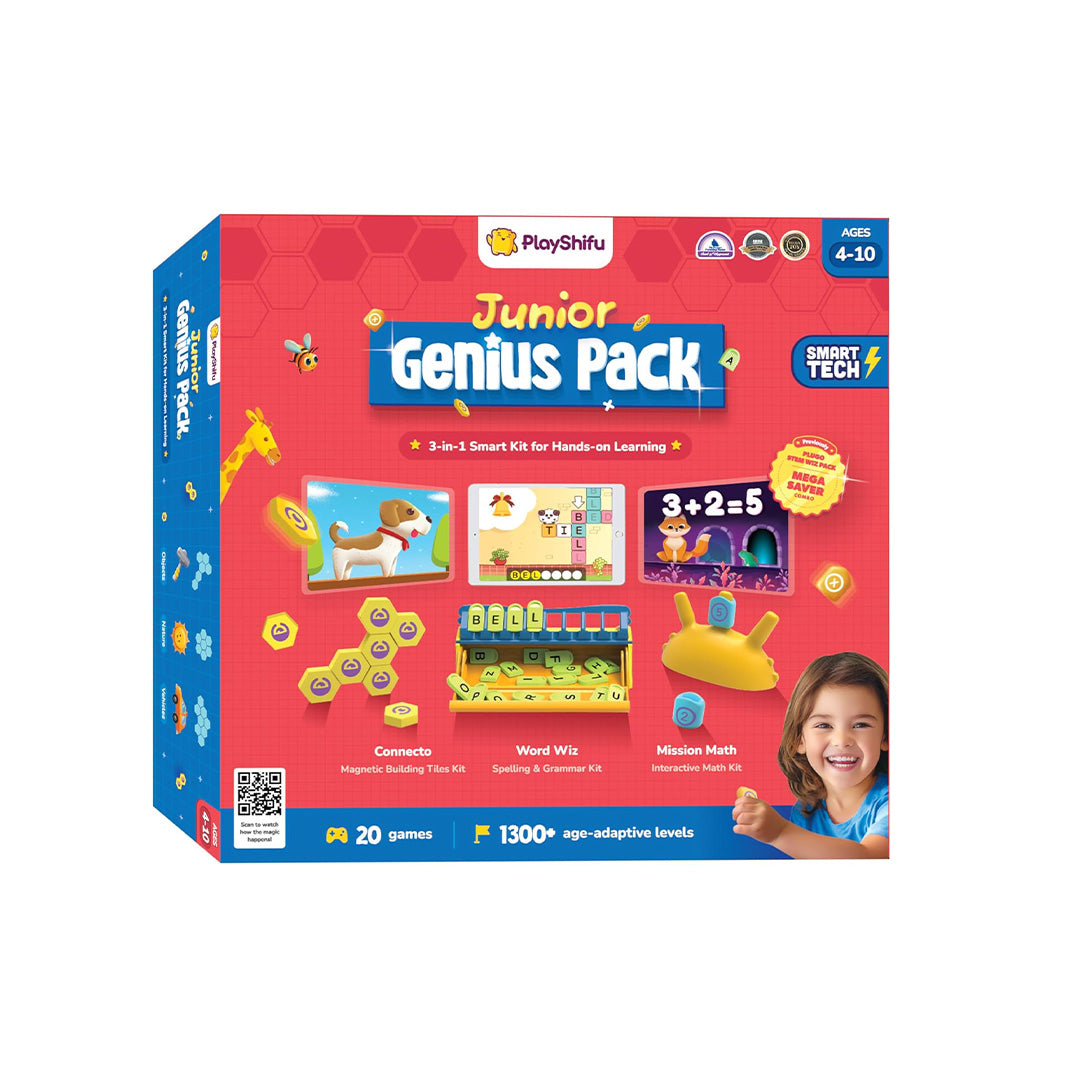 PlayShifu 3-In-1 Junior Genius AR Powered Math & STEM Kit