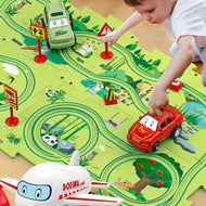 Puzzle Track Car Play Set: DIY Electric Trolley & Assembling Puzzle Board - 25PCS