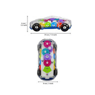 360° Rotating Transparent Concept Racing Car with Lights and Music - Toy Car for Kids