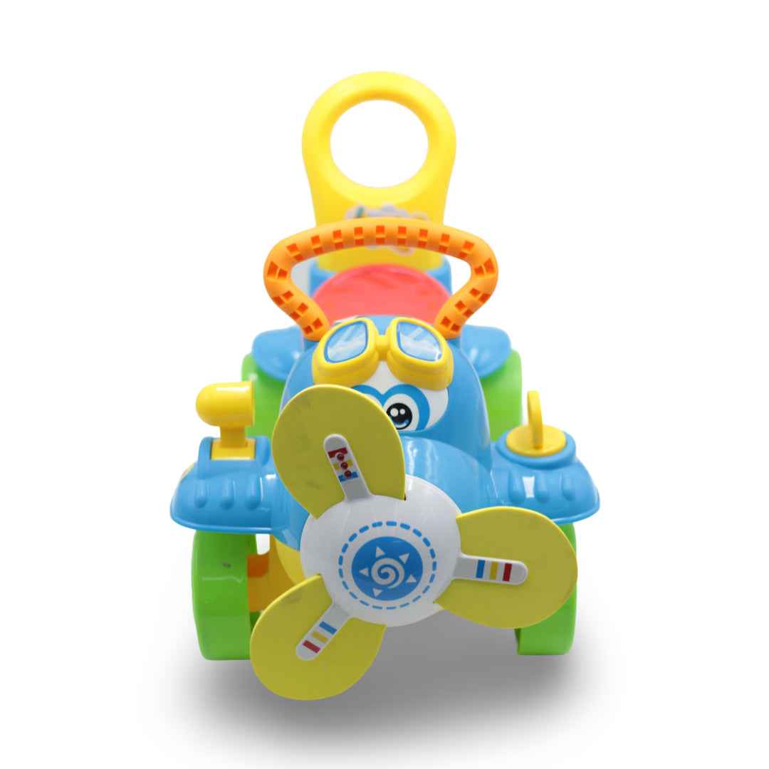 Ride On Toy Airplane with Lights and Sounds -  Kids Push Car and Scooter