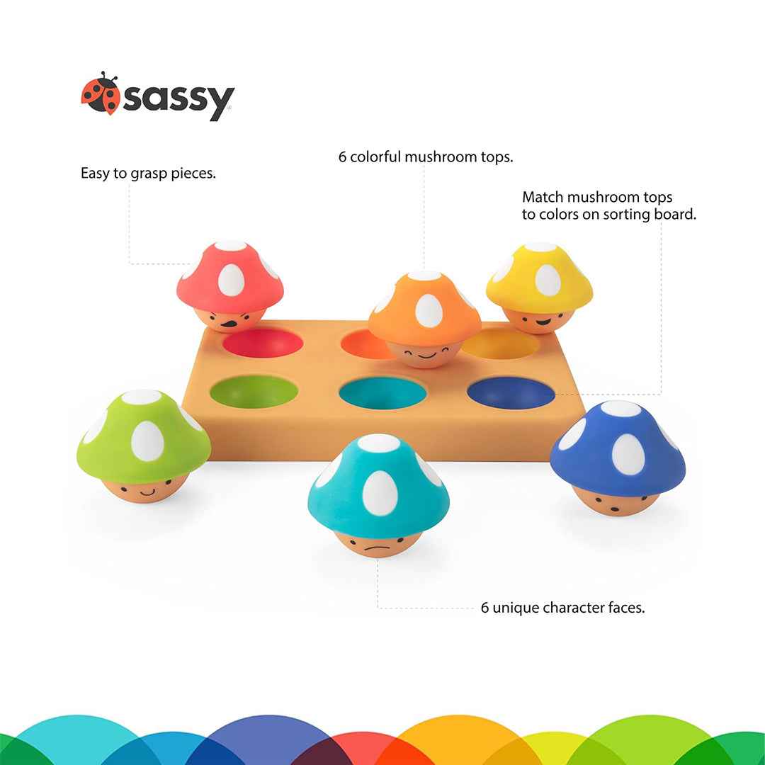 Sassy Mischievous Matching Mushrooms Sorting Board