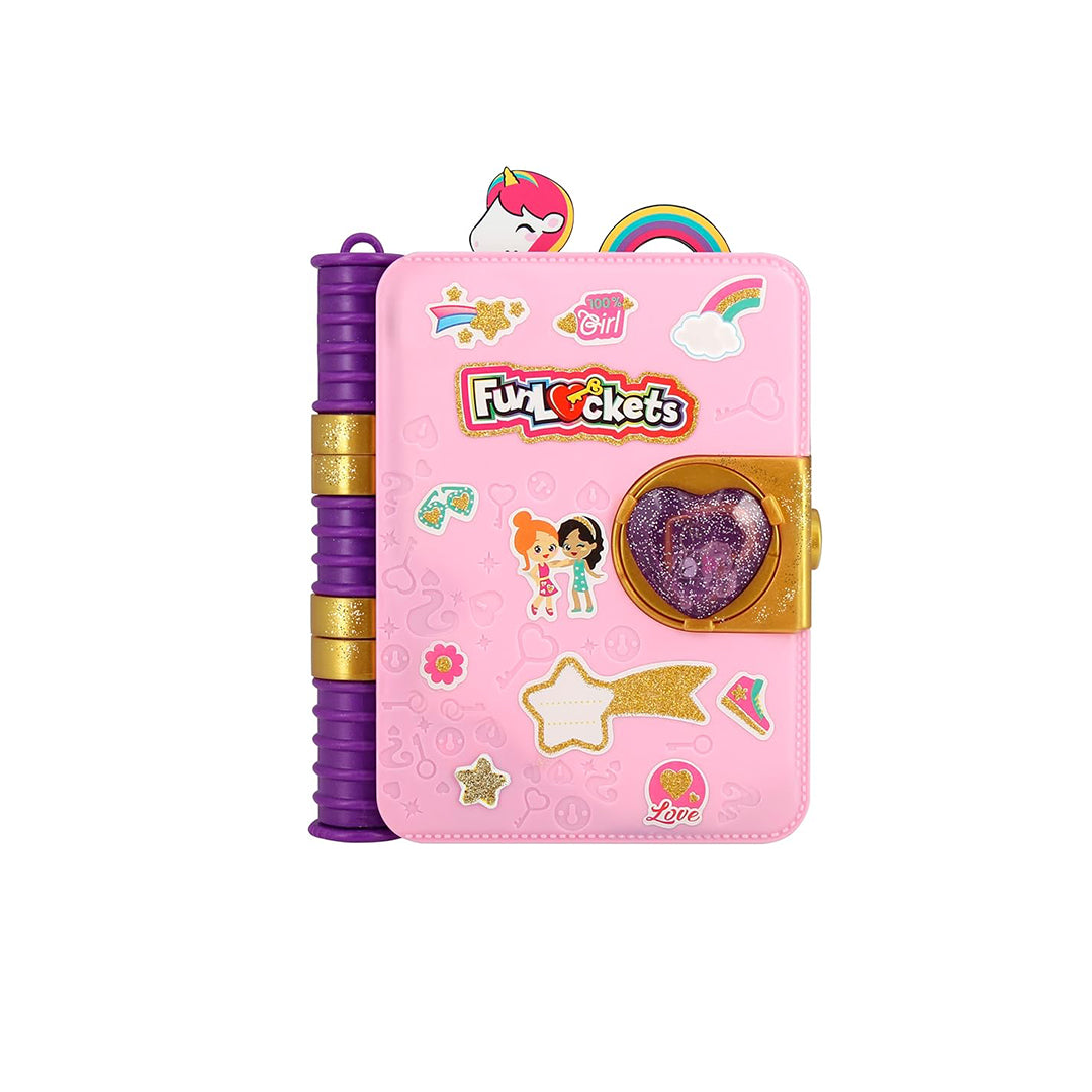 Funlockets Secret Journal Glitter Edition with Lock and Key - Surprise Toy for Kids - Toyspry