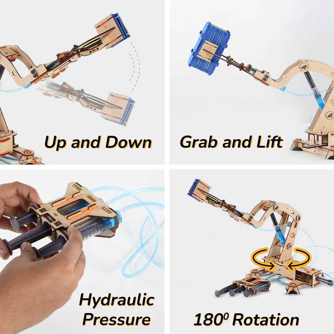 Smartivity Pump It Move It Hydraulic Crane | DIY STEM Kit