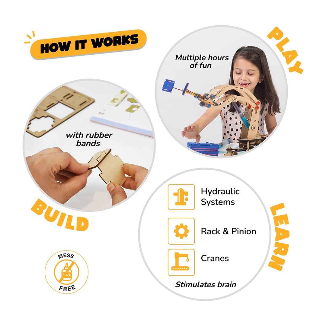 Smartivity Pump It Move It Hydraulic Crane | DIY STEM Kit