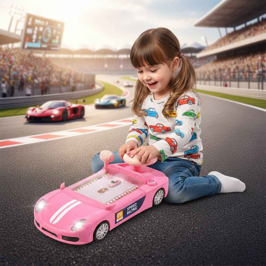 Steering Wheel Toy with Lights and Sounds - Educational Driving Game for Kids