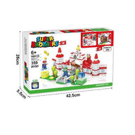 Super Mario Princess Peach's Castle Building Blocks Set - 359 Piece Construction Toy with LED Lights