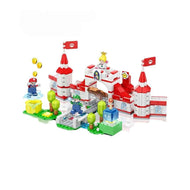 Super Mario Princess Peach's Castle Building Blocks Set - 359 Piece Construction Toy with LED Lights