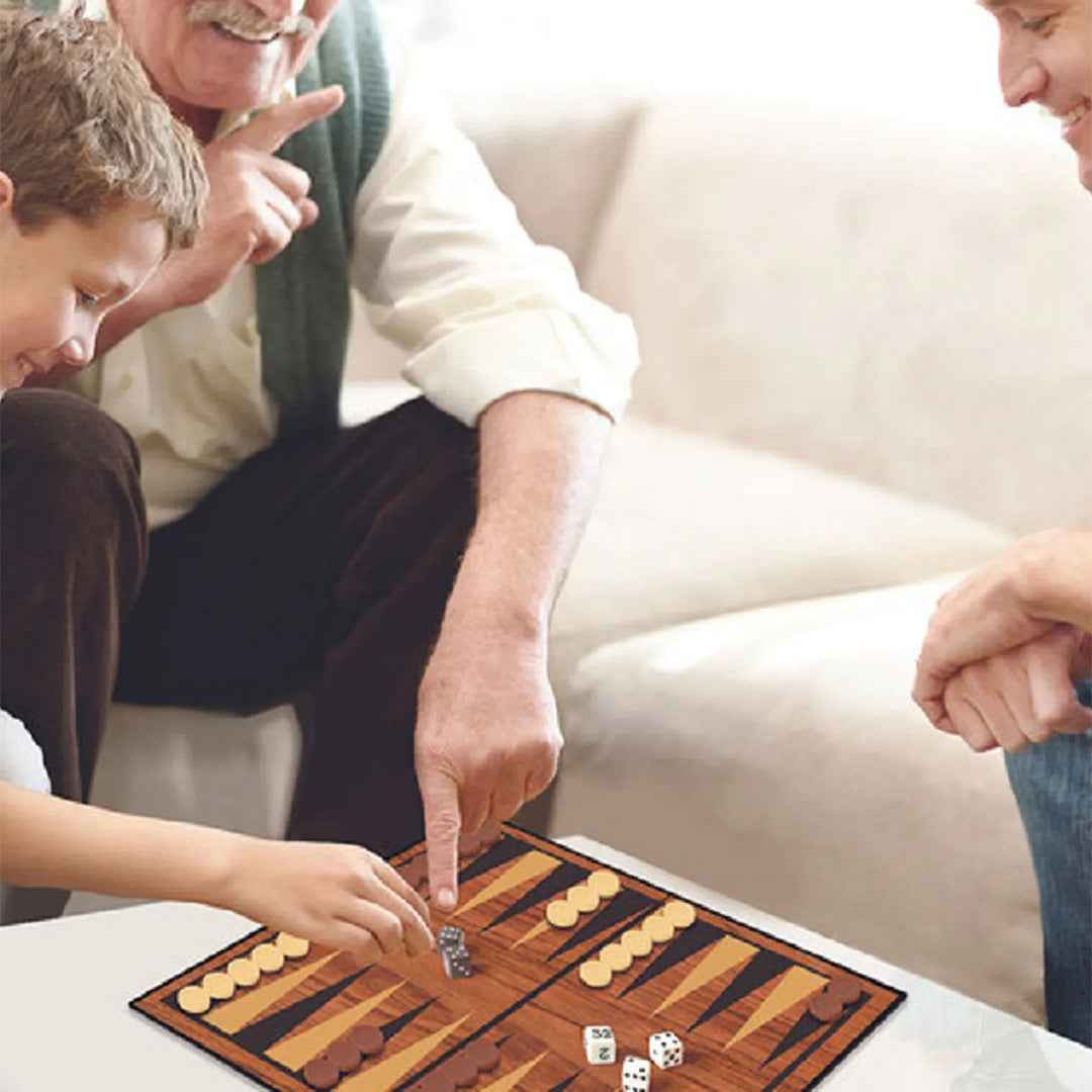 Ambassador Classic Games - Backgammon Set | Strategy Board Game