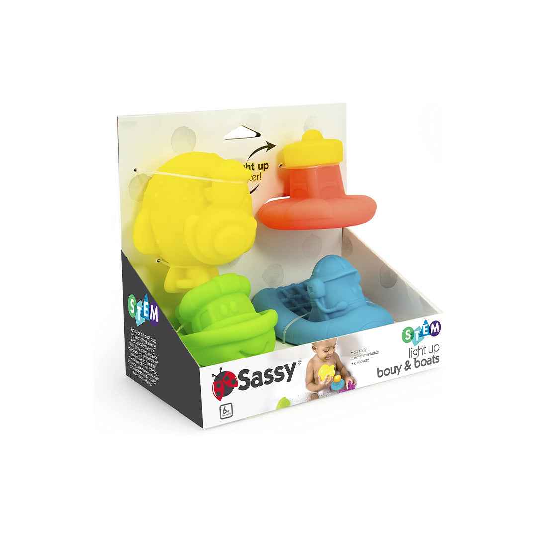 Sassy Light Up Buoy & Boats Bath Toy - 4 Pcs