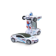 Transforming Robot Car Toy for Kids with 3D Lights and Music - Bump & Go Action