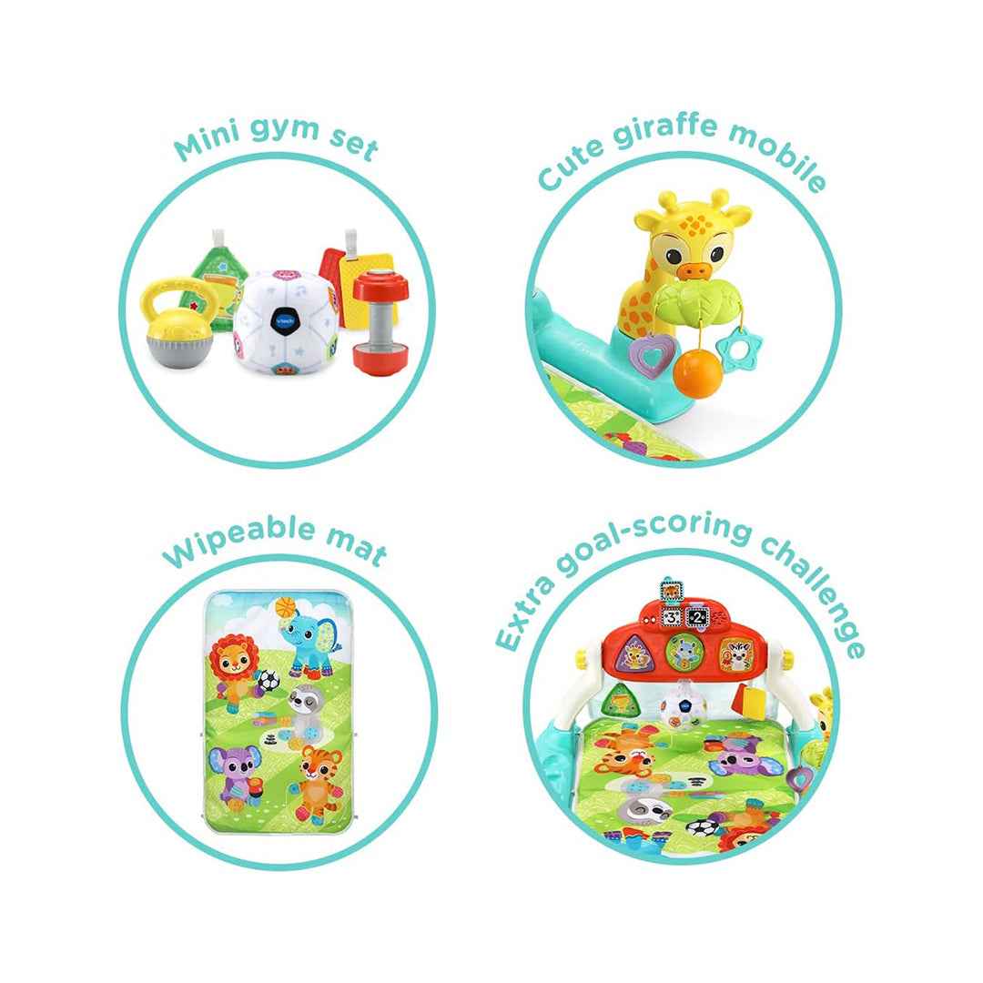 VTech Kick & Score Playgym – Multi-Stage Baby Play Mat & Infant Activity Gym | Toddler Soccer Goal for Motor Skills & Learning