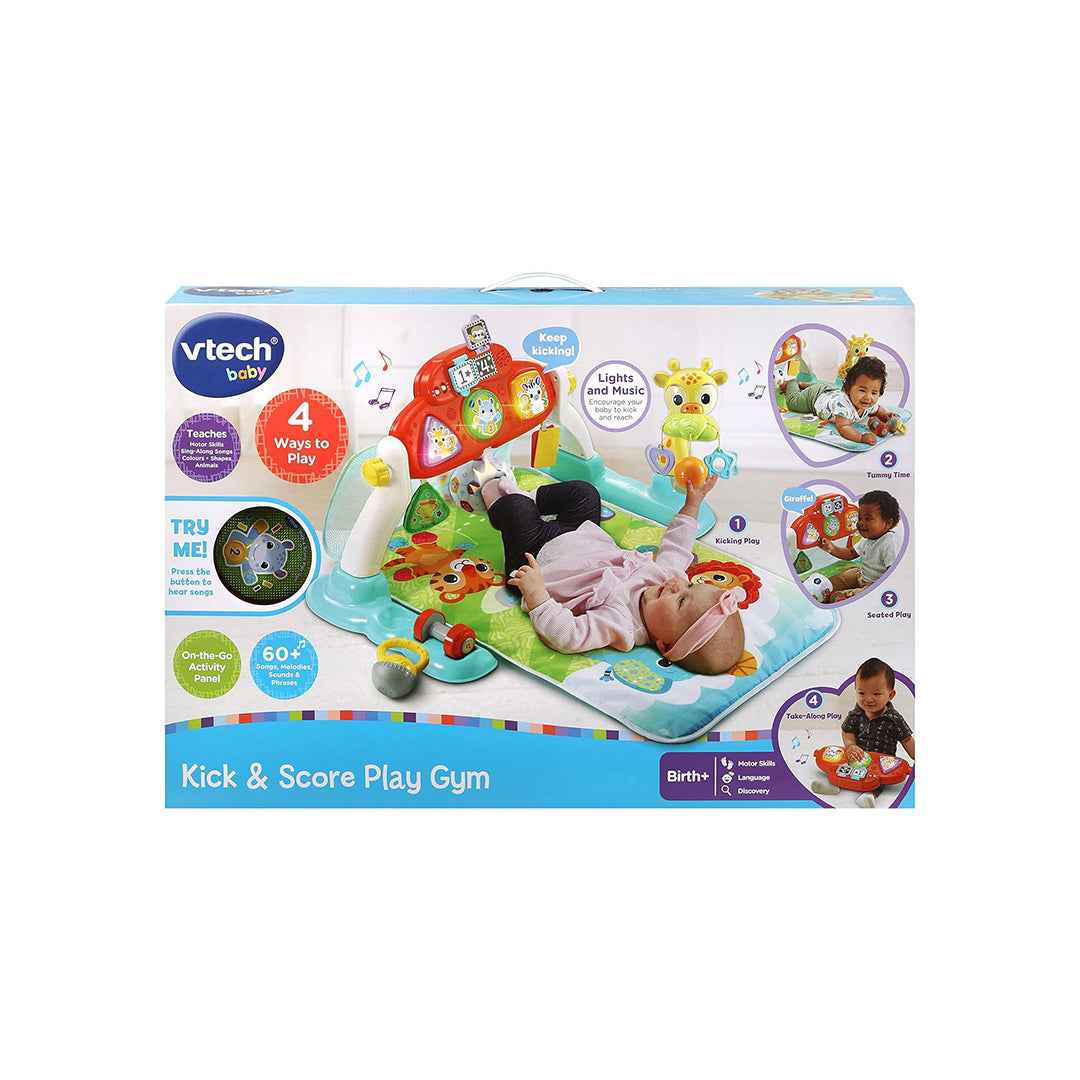 VTech Kick & Score Playgym – Multi-Stage Baby Play Mat & Infant Activity Gym | Toddler Soccer Goal for Motor Skills & Learning