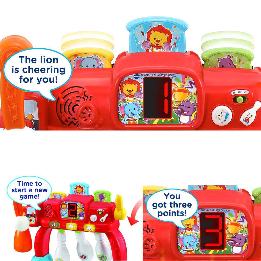 VTech Swing & Strike Sports Center | 2-in-1 Kids Bowling & Tennis Toy | Educational Sports Game for Motor Skills & Learning
