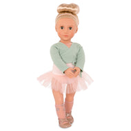 Our Generation Viola Ballet Doll - 18-inch Doll with Green Shrug and Ballet Outfit