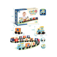 Wooden Alphabet Train Toy | Magnetic Letters & Building Blocks for Kids