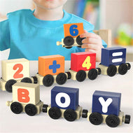 Wooden Alphabet Train Toy | Magnetic Letters & Building Blocks for Kids