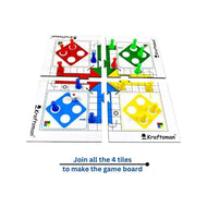 Kraftsman Wooden Ludo Board Game | Portable Travel Game