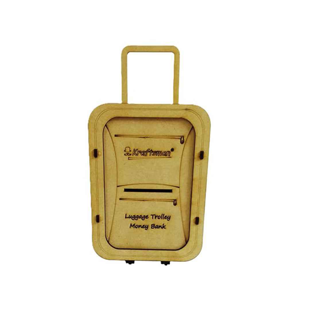 Wooden Money Bank | Luggage Trolley Style Coin Bank