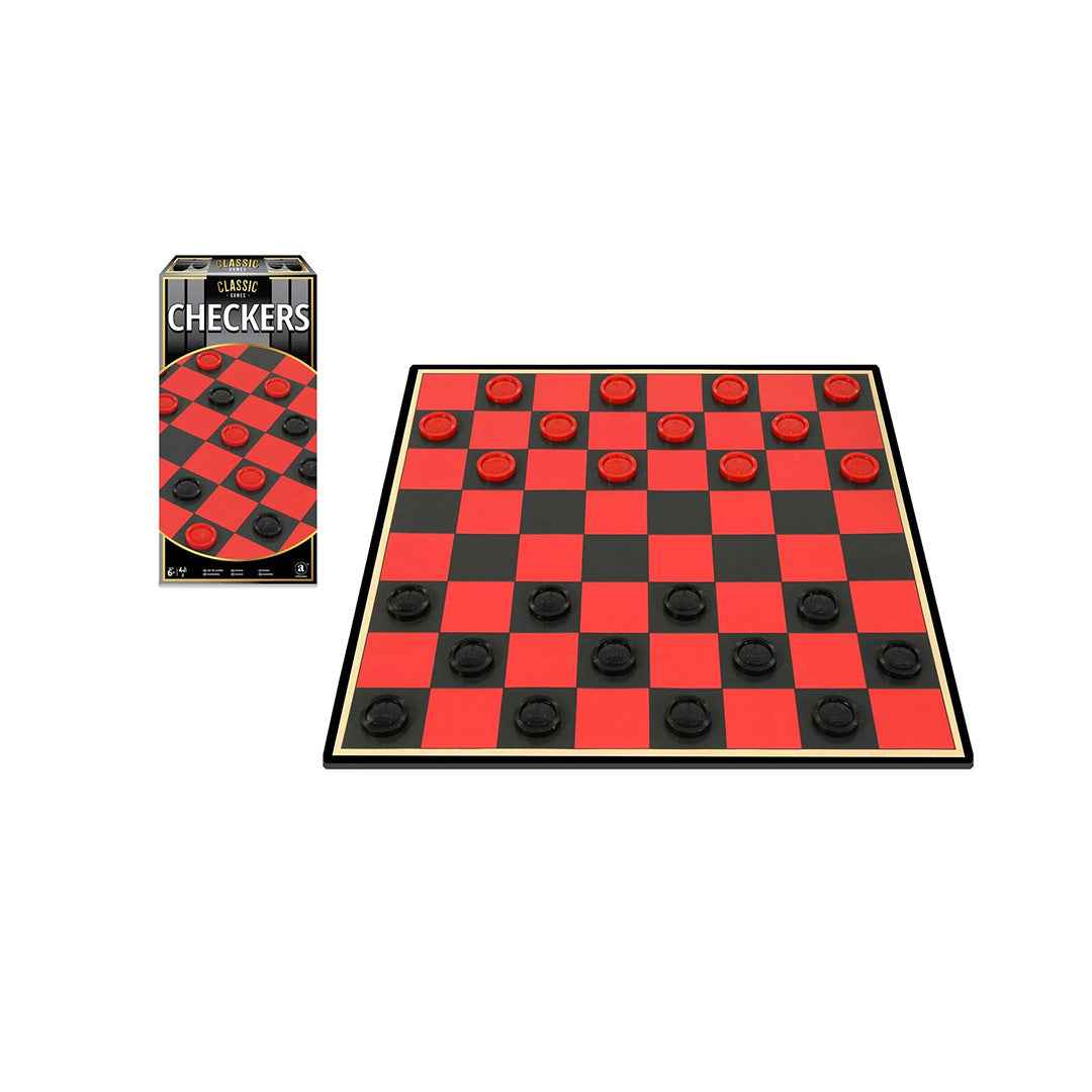 Ambassador Classic Games - Checkers Set | Wooden Strategy Board Game