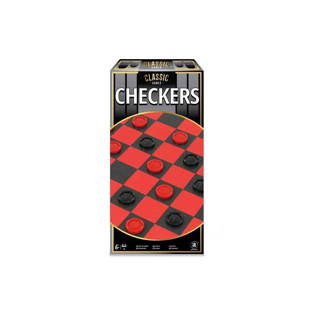 Ambassador Classic Games - Checkers Set | Wooden Strategy Board Game (Copy)