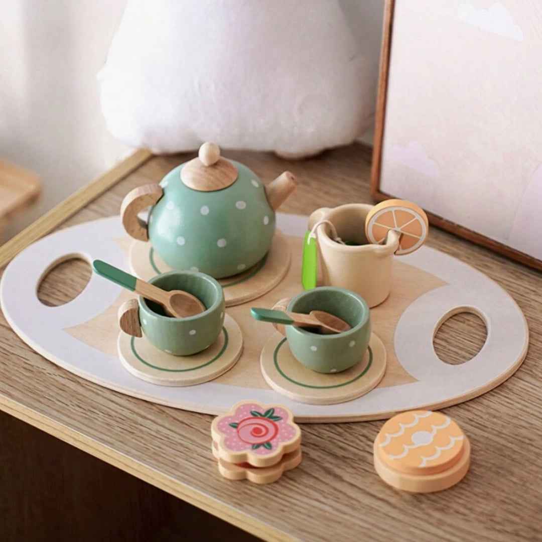 Charming Wooden Tea Party Set for Kids (15pc) | Toyspry Dubai