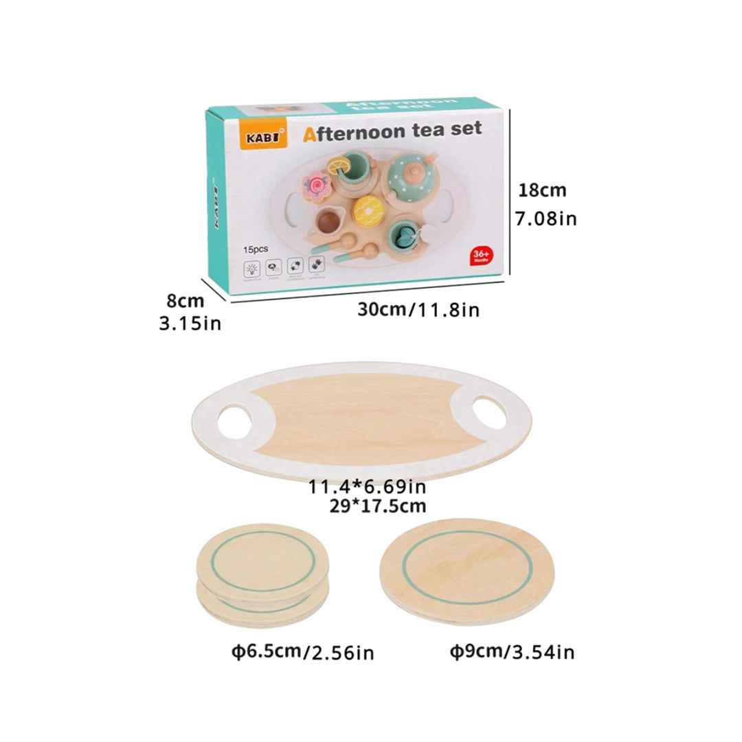 Charming Wooden Tea Party Set for Kids (15pc) | Toyspry Dubai