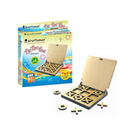 Wooden Tic Tac Toe Game | Portable & Golden Mirror Shade