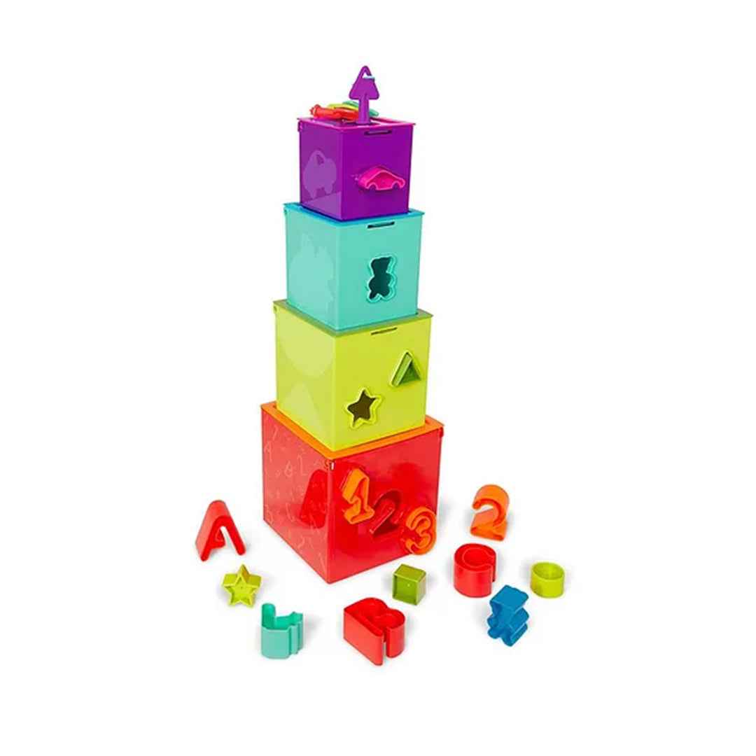 Battat Lock & Learn Cubes: Shape Sorter Cognitive Development Toy