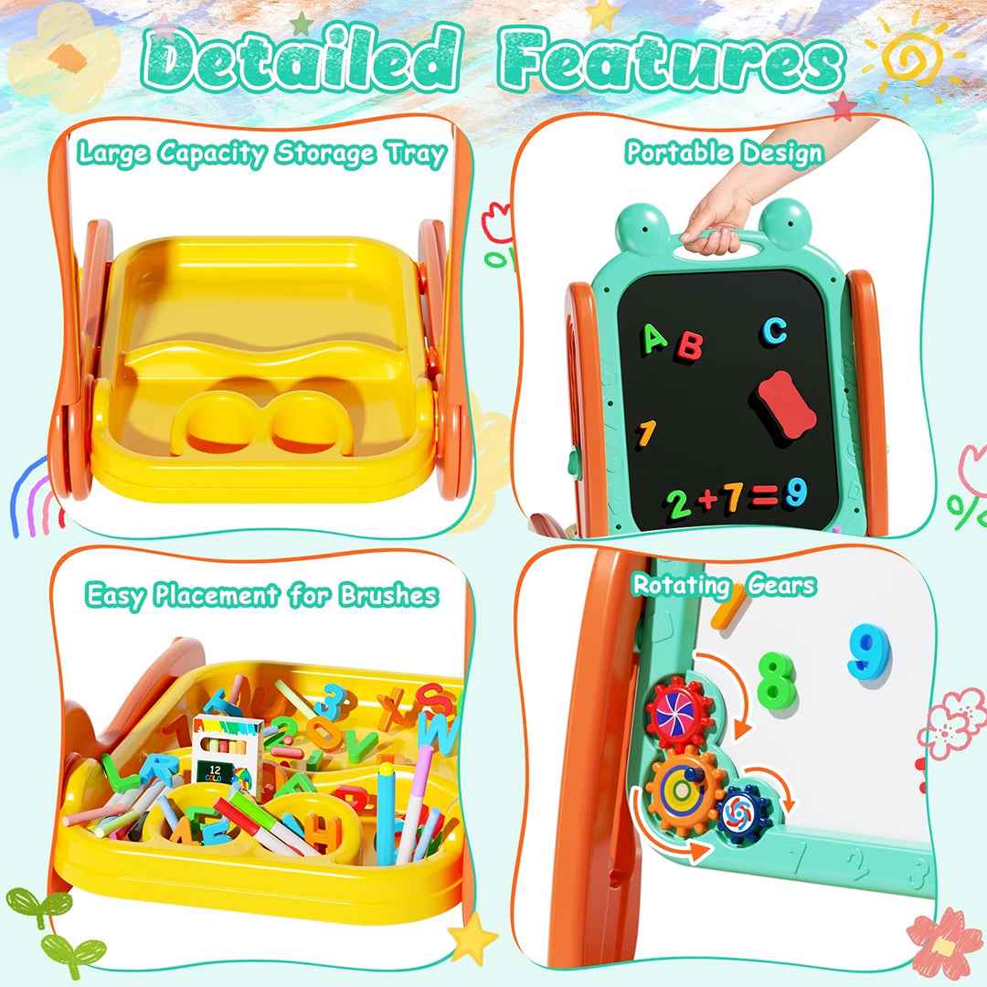 4-in-1 Kids Drawing Board | Adjustable Art Easel!